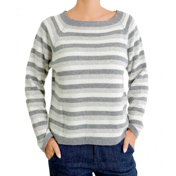 Maglione a righe fine girocollo